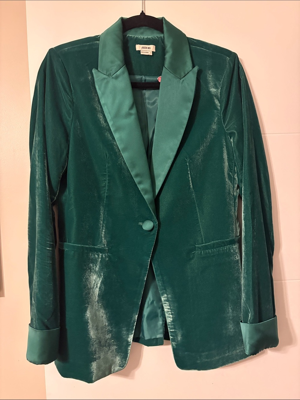 Jason Wu Deep Green Velvet Blazer